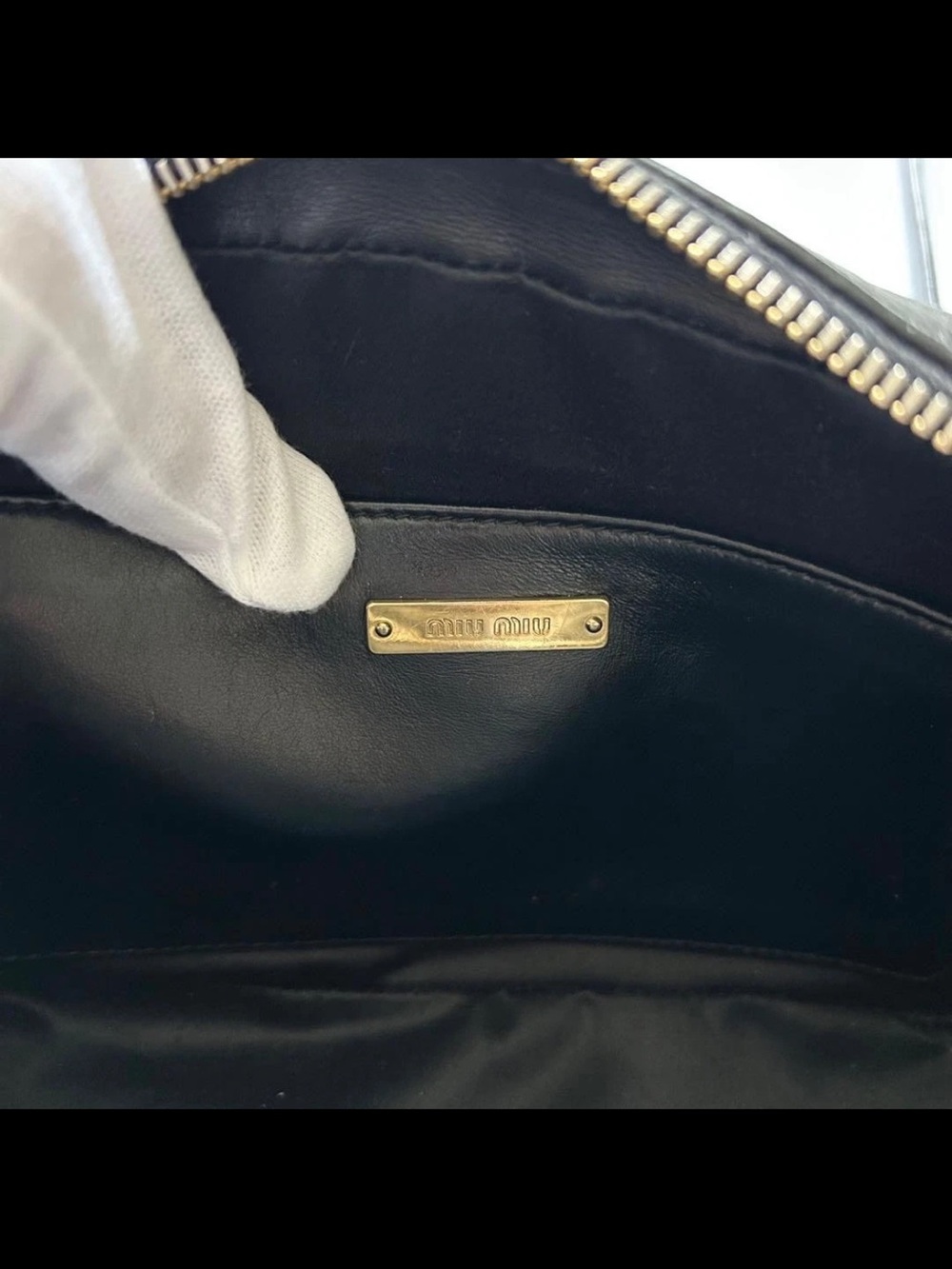 Miu Miu Black Quilted Camera Bag with Gold Chain Accent - Picture 11 of 14